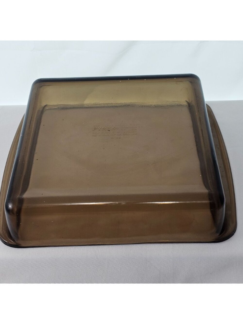 Pyrex Square Brown Baking Dish 8" Fireside glass casserole 2lt/qt cake pan 222 - Picture 6 of 9